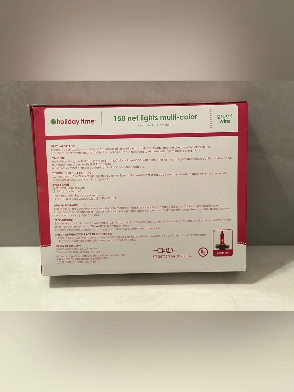 Holiday Time Multi Color Net Lights 6 X 4 Green Wire Holiday Christmas Open Box